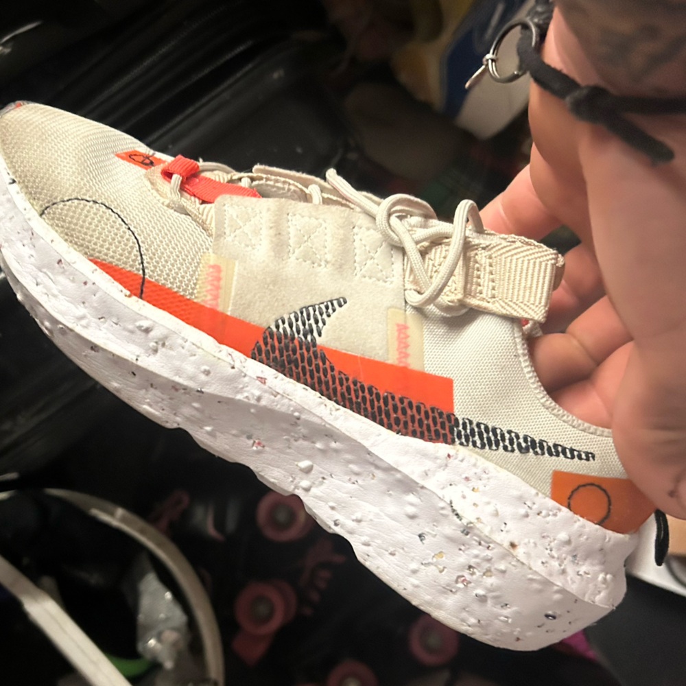 Nike Kids Beige and Orange Sneakers
